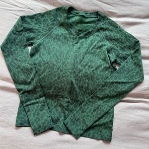 Lululemon Swiftly Everglade green leopard print